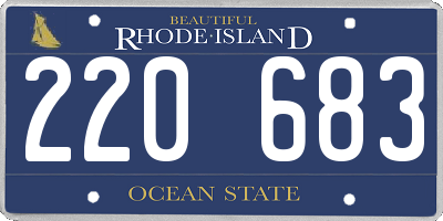 RI license plate 220683