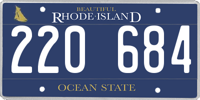 RI license plate 220684