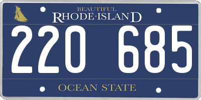 RI license plate 220685