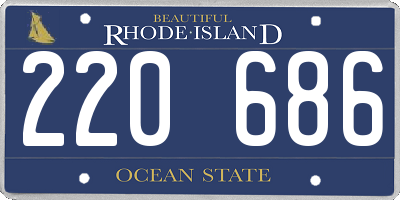 RI license plate 220686