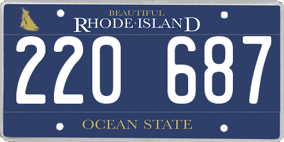 RI license plate 220687