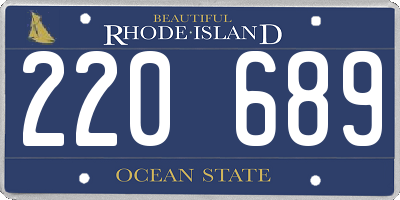 RI license plate 220689