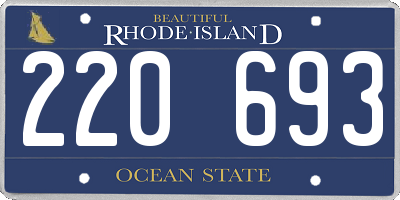 RI license plate 220693