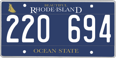 RI license plate 220694