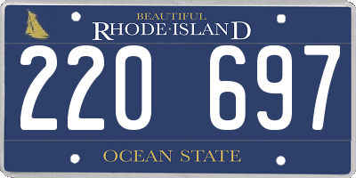 RI license plate 220697