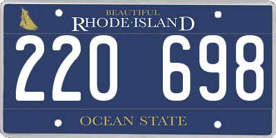 RI license plate 220698