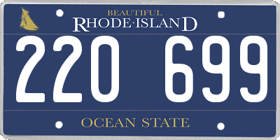 RI license plate 220699