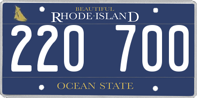 RI license plate 220700