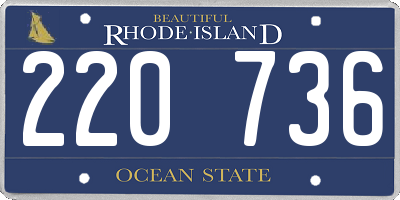 RI license plate 220736