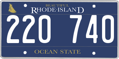 RI license plate 220740