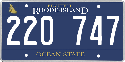 RI license plate 220747