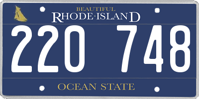 RI license plate 220748