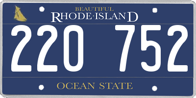 RI license plate 220752