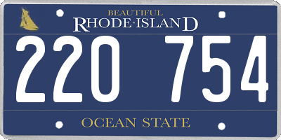 RI license plate 220754