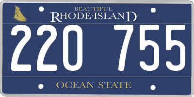 RI license plate 220755