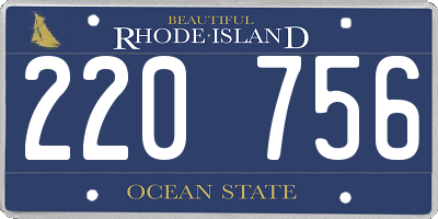 RI license plate 220756