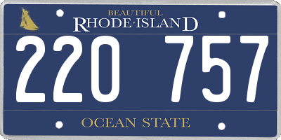 RI license plate 220757