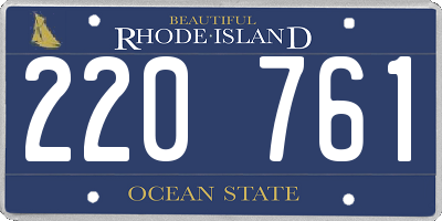RI license plate 220761