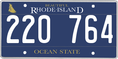 RI license plate 220764