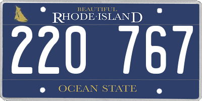 RI license plate 220767