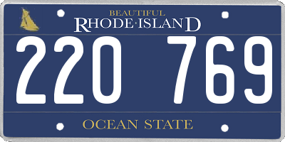RI license plate 220769