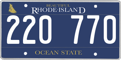 RI license plate 220770