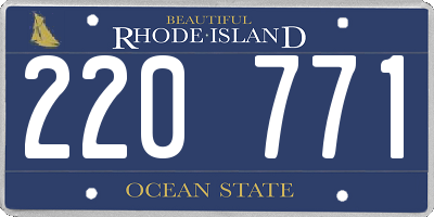 RI license plate 220771