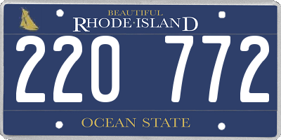 RI license plate 220772