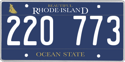 RI license plate 220773