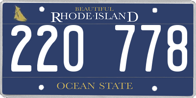 RI license plate 220778