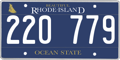 RI license plate 220779