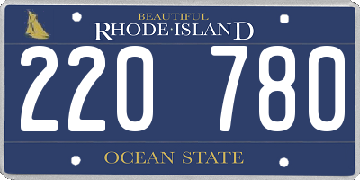 RI license plate 220780