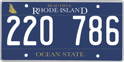 RI license plate 220786