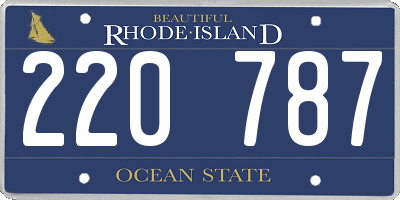RI license plate 220787