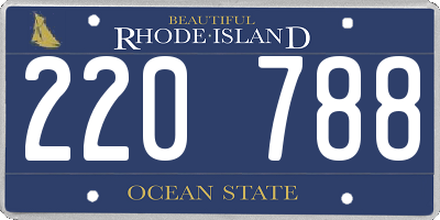 RI license plate 220788