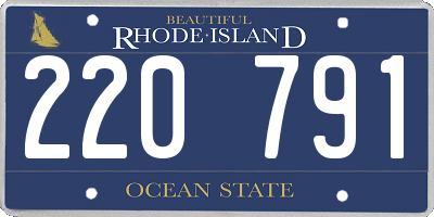 RI license plate 220791