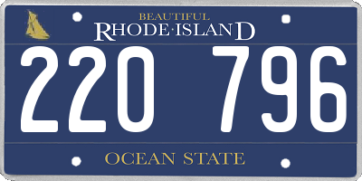 RI license plate 220796