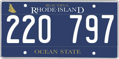 RI license plate 220797