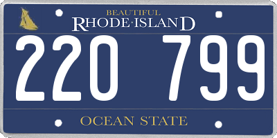 RI license plate 220799