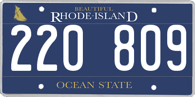 RI license plate 220809