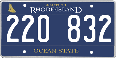 RI license plate 220832