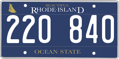 RI license plate 220840