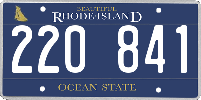RI license plate 220841