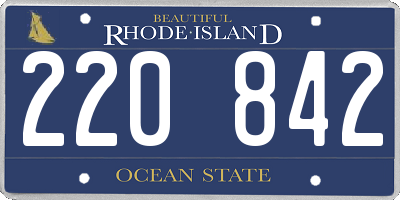 RI license plate 220842