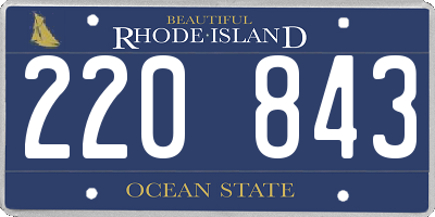 RI license plate 220843