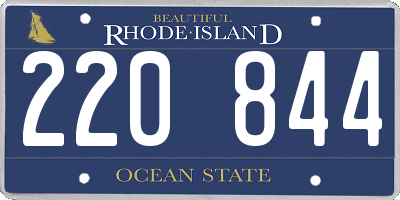 RI license plate 220844