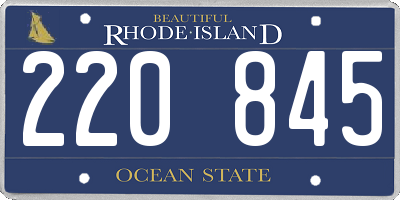 RI license plate 220845