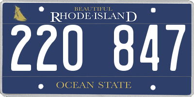RI license plate 220847