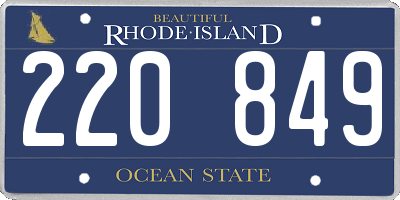 RI license plate 220849