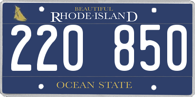 RI license plate 220850
